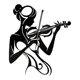 thumbnail image 2 of Silueta femenina de violinista, arte para colgar en la pared, artístico, decorativo, multifuncional, 26 x 30 cm, para salón, elegante, resistente,, 2 of 8