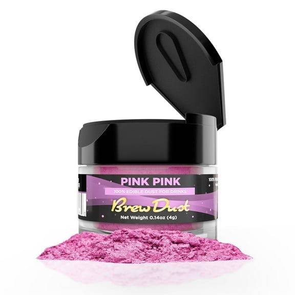 Brew Dust - Pink Pink Edible Drink Powder - Silky Swirl, Beverage Safe, 4g Jar