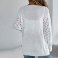 thumbnail image 3 of XUNKUSGA Cardigan Sweaters for Women Fashion Open Front Hollow Out Cozy Cardigan Solid Color Oversized Mid-Length Womens Cardigan Lightweight Long Sleeve Knitted Sweater S-XL White, 3 of 4