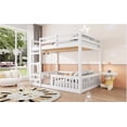 thumbnail image 5 of Full Over Full Wood Bunk Bed with Ladder & Guardrails, White - Sturdy Pine Wood & MDF, No Box Spring Needed, Space-Saving Bedroom Furniture, 5 of 18