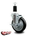 thumbnail image 2 of 5 Inch Black Poly Swivel 1-3/8 Inch Expanding Stem Caster with Brake SCC, 2 of 2