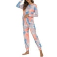 thumbnail image 4 of BELLZELY Womens Pajamas Plus Size Women Fashion Tie-Dye Print Long-Sleeved Trousers Pajama Set Two-Piece, 4 of 4