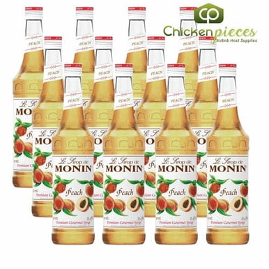 Monin Premium Peach Flavoring / Fruit Syrup 750mL/25.36oz (12/Case)