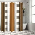 thumbnail image 3 of Shower Curtain Brown Stripe Shower Curtains for Bathroom Decor Boho Style Shower Curtain Sets with Hooks Waterproof Fabric Bath Curtain Small Stall 36" X 72", 3 of 6