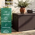 thumbnail image 5 of EHHLY 120 Gallon Outdoor Storage Box Large, Lockable Outside Storage Containers Waterproof Patio Cushions Deck Boxes, Brown, 5 of 12