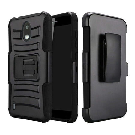 Compatible for Nokia 3.1C 3.1A Case, with [Tempered Glass Screen Protector] SOGA Belt Clip Holster Heavy Duty Defender Armor Shockproof Phone Cover (Best Nokia Cell Phone)