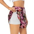 thumbnail image 3 of Lsque Rose Flowers Printed Women's Running Shorts with Liner Pockets,Elastic Quick Dry Workout Athletic Gym Yoga Shorts,Womens High Waist Shorts-Medium, 3 of 9