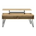 thumbnail image 2 of 47 Inch Lift Top Coffee Table Natural Brown Wood 2 Storage Compartments - Saltoro Sherpi, 2 of 6