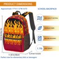 thumbnail image 3 of 17 Inch Lightweight Backpack,PVC Waterproof Oxford Fabric, Ergonomically Designed, with Large Capacity, Fire Flame Baseball Print, 3 of 5