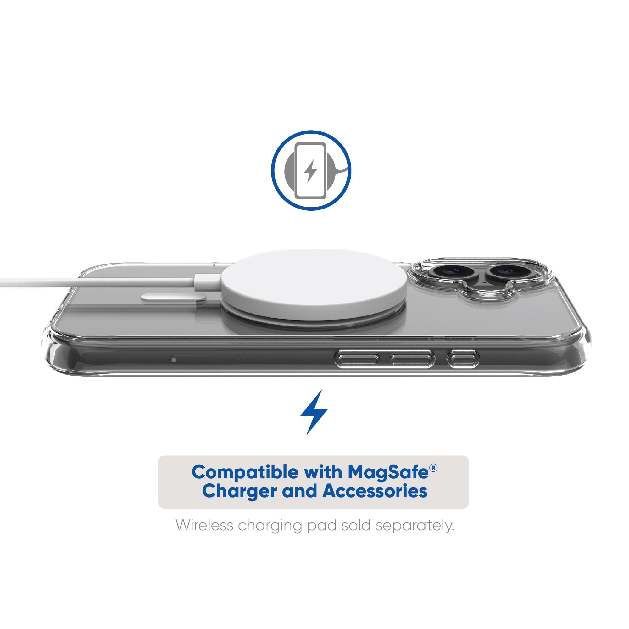 onn. MagSafe Compatible Phone Case for iPhone 16 - Clear