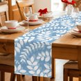 thumbnail image 5 of Table Runners 70 Inches Long Dress Scarves, Sky Blue Leaves Farmhouse Coffee/Dining/Kitchen Table Decor, Holiday Table Runner, Farmhouse Botanical Branch Vintage Boho Leaf 13x70 Inch, 5 of 9