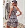 thumbnail image 4 of Women's Summer Tie One Shoulder Dress Boho Floral Elastic Waist Mini Dresses, 4 of 6
