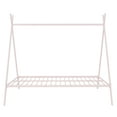thumbnail image 3 of Bellemave Full Size House Bed Montessori Bed, Metal Tent Bed Floor Play House Bed with Slat, Platform Bed Frame for Kids Teens Girls & Boys, No Box Spring Needed (Pink), 3 of 8