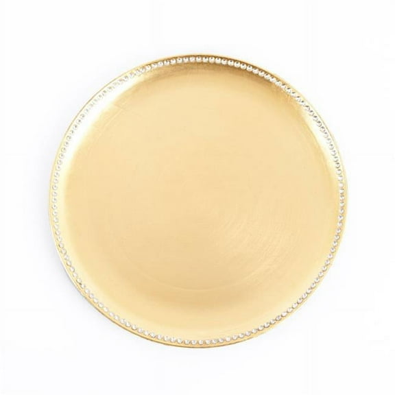 Saro Lifestyle CH166.GL13R 13 in. Round Studded Design Charger Plate - Gold, Set of 4