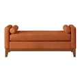 thumbnail image 7 of S-HOME Large Upholstered Boucle Fabric Ottoman with Pillows, Window Bench for Living Room, Home Entryway Seating, Orange, 7 of 7