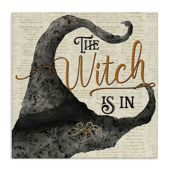 Stupell Industries Farmhouse Vintage Witch Hat Phrase Canvas Art, 30 x 30, by Deane Beesley