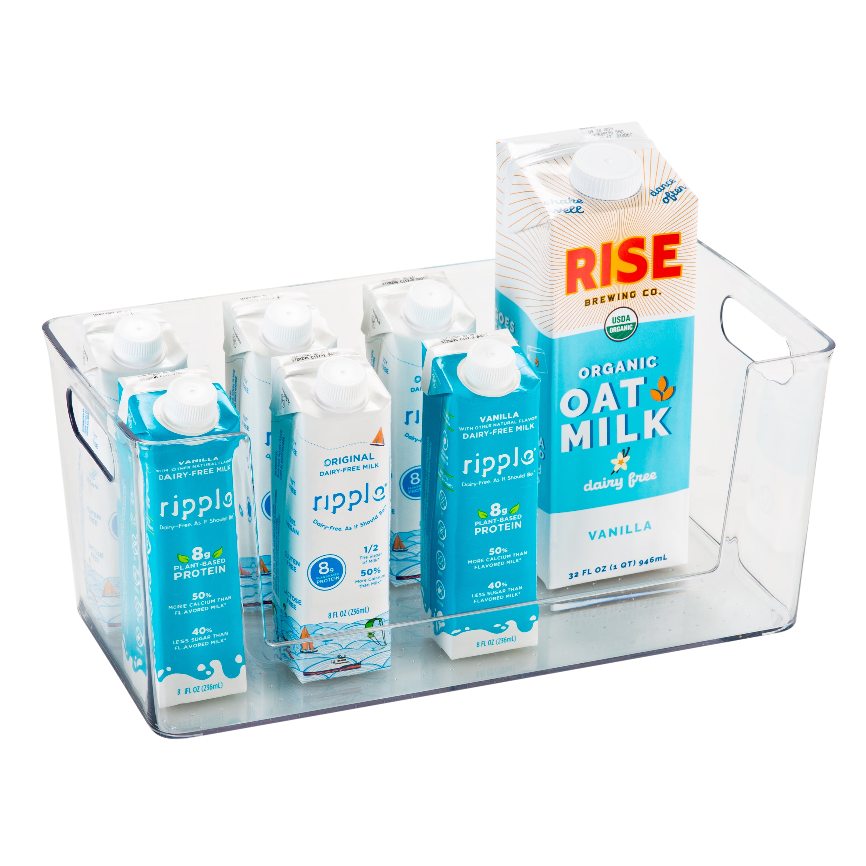 Simplify Rectangular Cabinet Organizer Basket Bin, Clear