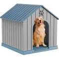 thumbnail image 7 of SAZYY Indoor Outdoor Waterproof Dog House, Puppy Shelter with Air Vents and Elevated Floor, Sturdy Dog Kennel for Small to Large Sized Dogs, Easy to Assemble Blue-1 34.8*30.51*36.89, 7 of 7