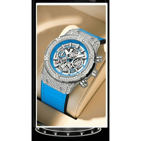 New Products. Explosive full diamond fashion men's watch. Multifunctional waterproof men's watch.