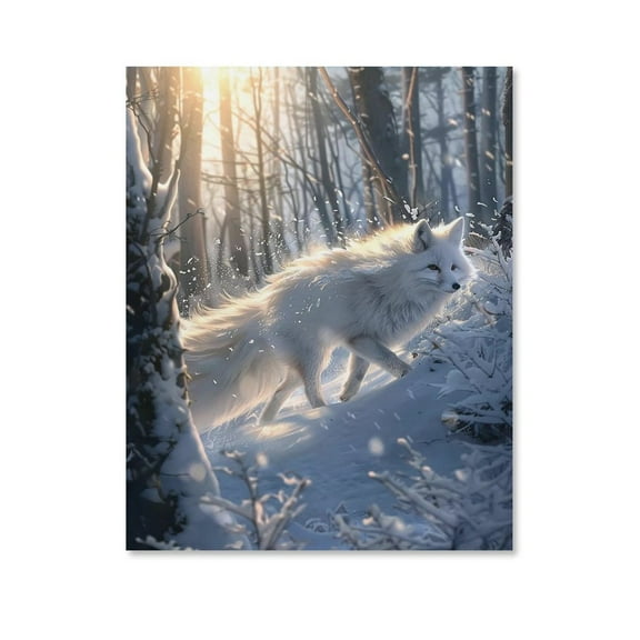 Strange White Fox,Animals Art Poster Canvas- Perfect for Wall Artrations, Dining Room Decor, Bedroom Art, Wall Decor Living Room, Wall Art, Frameless 8x10inch