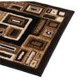 thumbnail image 6 of Modern Contemporary Abstract Rug- Frame/Boxy/Cube Pattern-Shed Free Black/Chocolate Brown/Ivory, 6 of 13