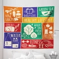 thumbnail image 1 of Fitness Tapestry, Collage of Different Colorful Frames with Signs Vegetables Exercise, Fabric Wall Hanging Decor for Bedroom Living Room Dorm, 5 Sizes, Multicolor, by Ambesonne, 1 of 1