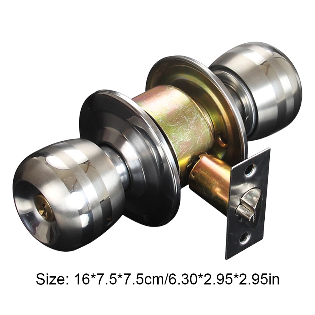 Ball Door Knob With Lock Door Handle Lock Stainless Steel Interior And Exterior Door Lock For Indoor Doors Bedroom Bathroom