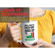 Trading Mug White 15oz - Small Profits Each Day Adds Up - Stock Market Trader Broker Financial Adviser Investor Eat Sleep Trading