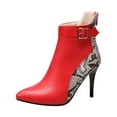 thumbnail image 2 of Fesfesfes Faux-Leather Boots for Women Winter Tassel Thick Heel High-heel Overshoes Mid-boots 9.5(43), 2 of 6