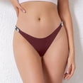 thumbnail image 2 of COMVALUE Women's Very Sexy Shine Strap Thong Underwear, Panties for Women (Wine, M), 2 of 5