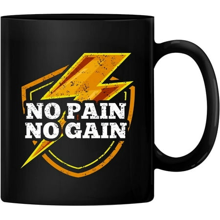 

PrintValue NO PAIN NO GAIN Gift Coffee Mug Tea Cup 350 ml (Black)