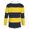 thumbnail image 2 of sportoli little boys 100% cotton wide striped long sleeve polo rugby shirt - white (size 6), 2 of 2