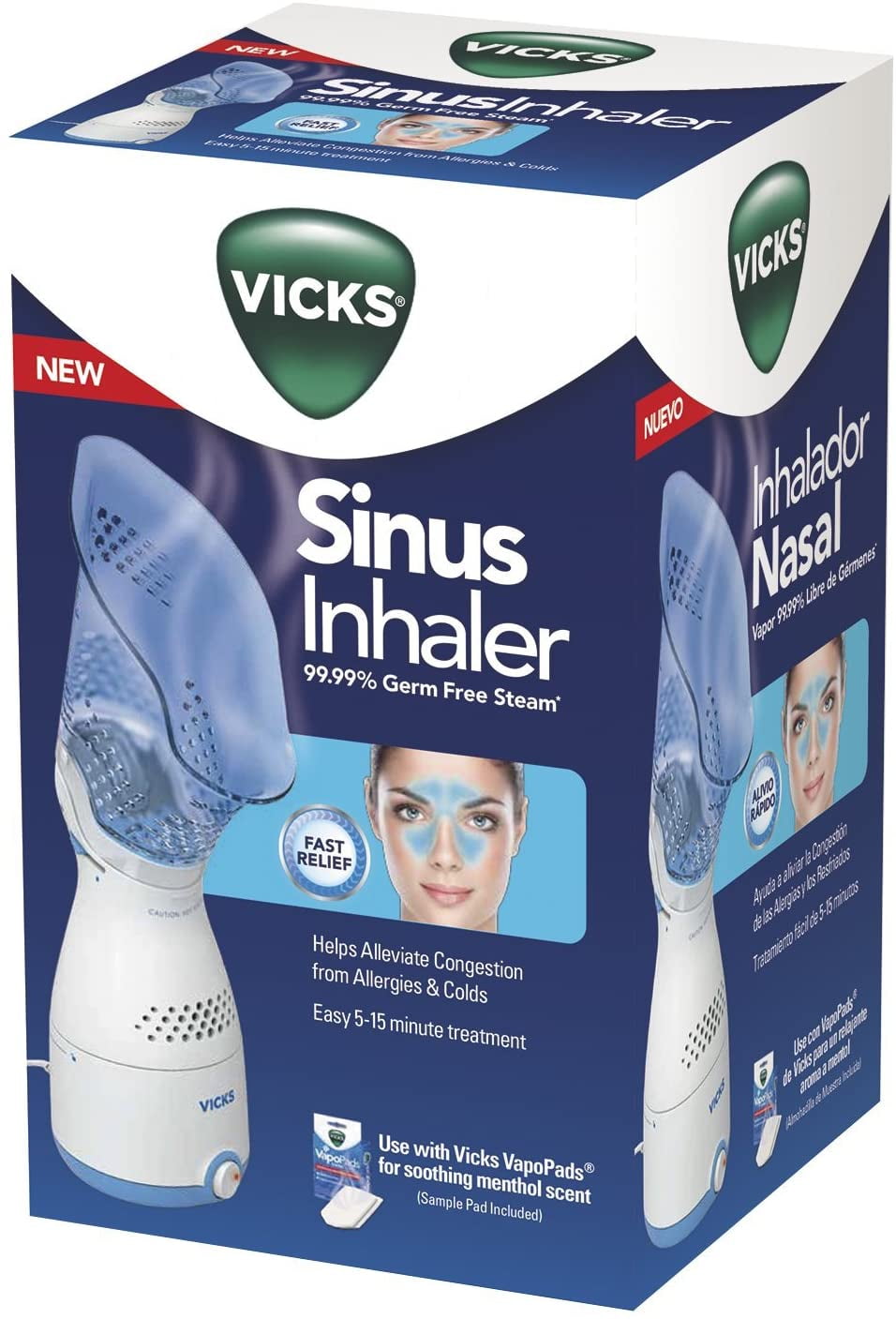 Vicks Personal Sinus Steam Inhaler Face Humidifier, White