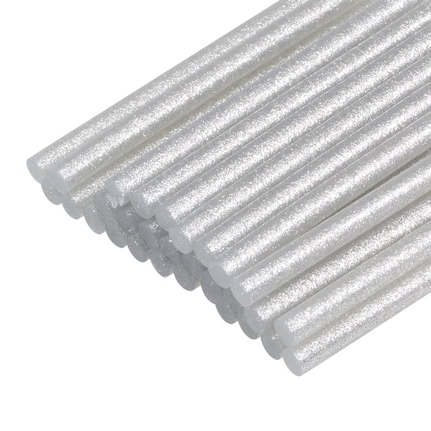 Uxcell 4" x 0.27" Brillo Plateado EVA Mini Barras de Pegamento Caliente Altamente Adhesivas para Pistola de Pegamento 30 Paquete