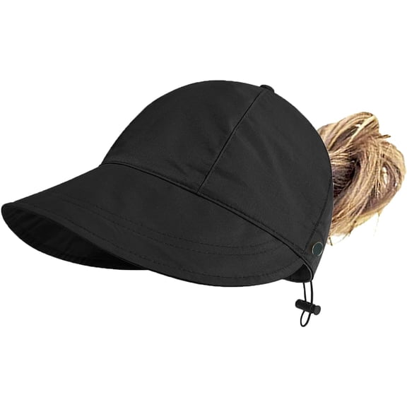 BLSCODE Womens Ponytail Baseball Cap Summer Quick Drying Baseball Hat Soft UV Sun Protection Hat for Outdoor Sport Travel Black