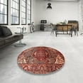 thumbnail image 3 of Ahgly Company Indoor Square Traditional Orange Salmon Pink Persian Area Rugs, 7' Square, 3 of 6