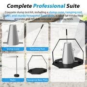 Concrete Slump Cone Test Kit, Heavy-Duty Steel Slump Cone 12''L x 8''W Standard Size