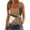 Khaki, variant on Simua Summer Tank Top for Women, Ladies Colorr Block Printed Suspender Metal Spaghetti Straps Sleeveless Round Neck Top, Size S-2XL