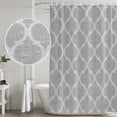 thumbnail image 5 of Grey Moroccan Shower Curtain, Waterproof Shower Curtains for Bathroom, Vintage Ethnic Abstract Geometric Stripes Washable Fabric Bathtub Curtain Set Bath Decor with 12 Hooks 48"x72", 5 of 8