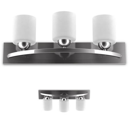 Pierra 3 Light Pendant - Costway 3 Light Glass Wall Sconce Modern Pendant Lampshade Fixture Vanity Metal Bathroom