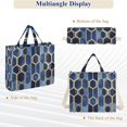 thumbnail image 6 of FORMRS Womens Corduroy Tote Bag Crossbody Shoulder Handbag with Pocket, Blue Hexagon Pattern, 6 of 7