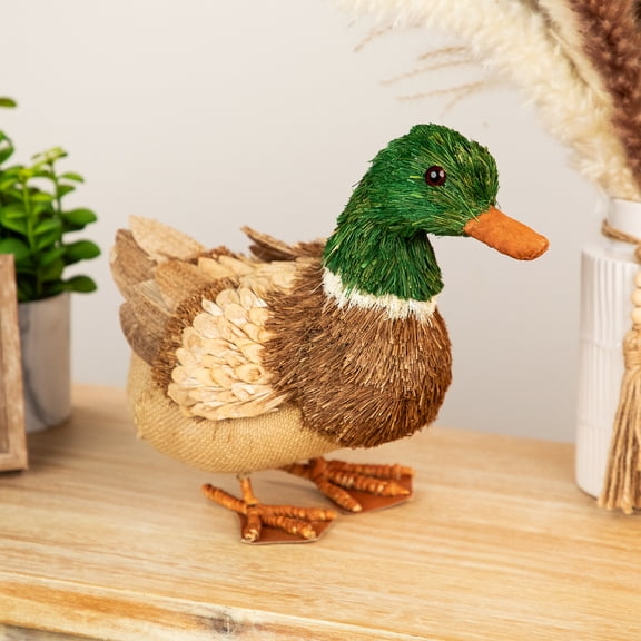 Northlight Woodland Duck Standing Figurine - 11.5" - Tan and Green