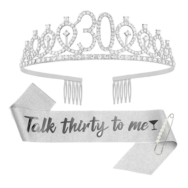 16th Birthday Crown & Sash Set for Teen Girls - Rose Gold Design with Pearl Pin, Perfect Birthday Decor & Gift