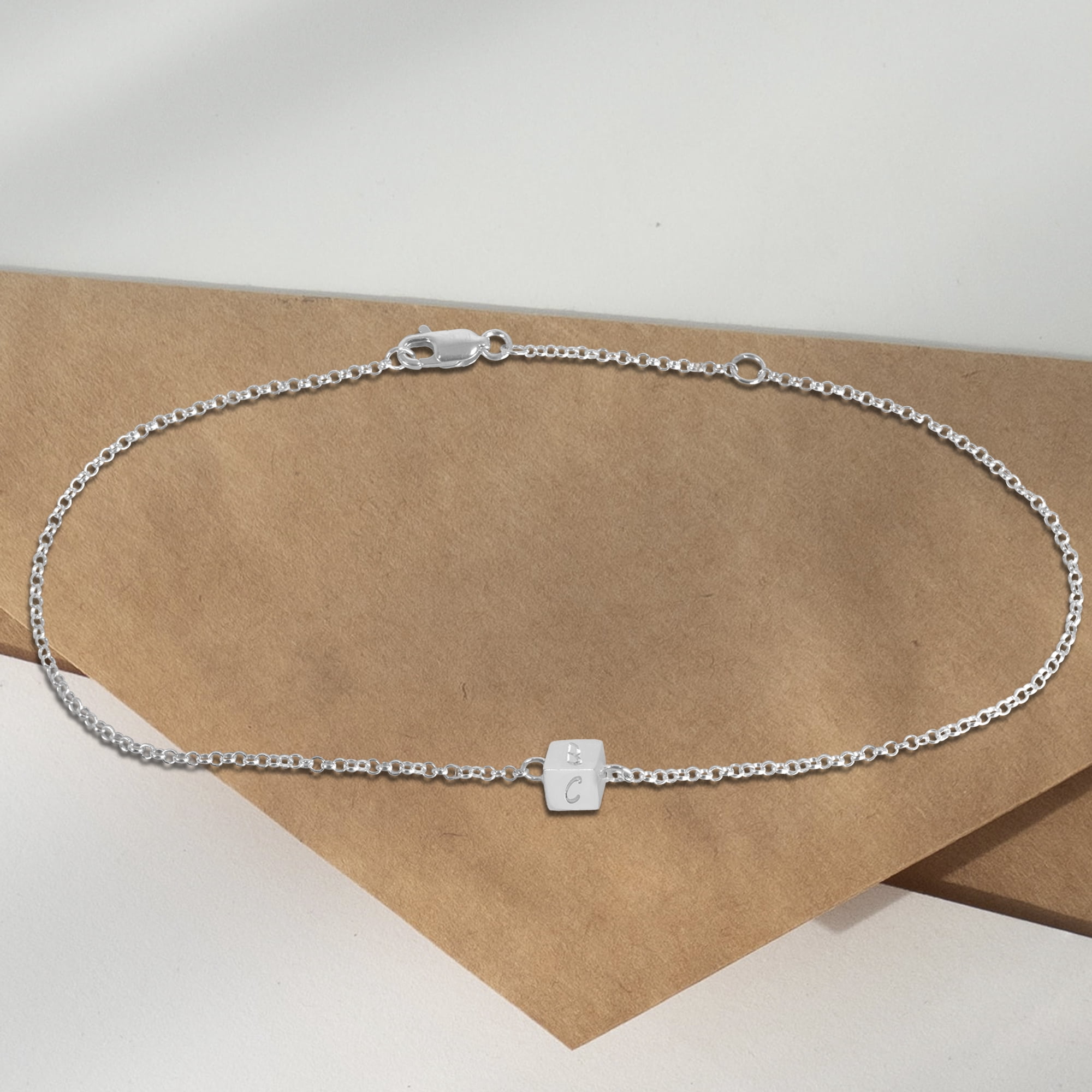 Personalized Mini Cube Anklet