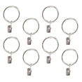 thumbnail image 1 of 1 juego de 36 anillas de metal para cortinas de 38 mm con clips y ganchos para cortinas (plateados), 1 of 6