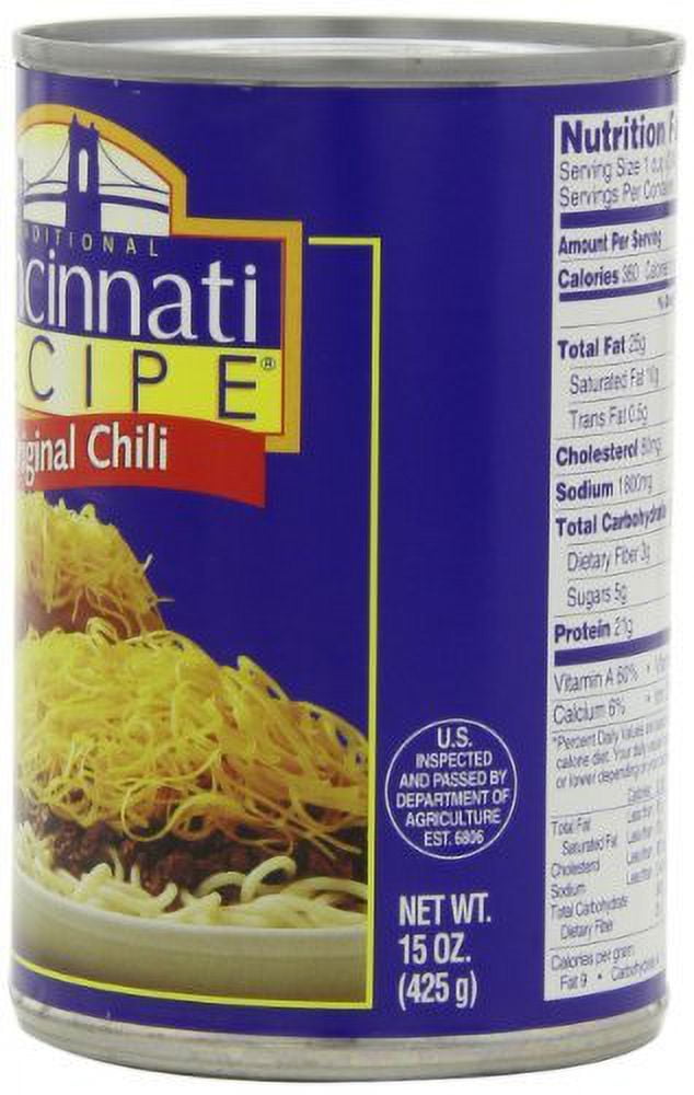 Cincinnati Recipe Chili with Meat, 15-Ounce (Pack of 6) Home Grocery Product