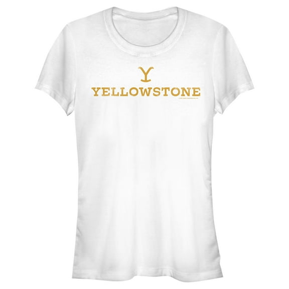 Junior's Yellowstone White Dutton Ranch Brand Logo Graphic T-Shirt