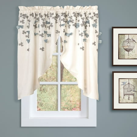 Lush Decor Flower Drops Kitchen Swags Curtain Pair Lush Decor Flower Drops Kitchen Swags Curtain Pair