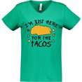 thumbnail image 3 of Inktastic I'm Just Here for the Tacos Cinco De Mayo Women's V-Neck T-Shirt, 3 of 5