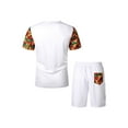 thumbnail image 3 of hirigin Men’s 2 Piece Tracksuit Short Sleeve T-Shirts + Drawstring Shorts, 3 of 9
